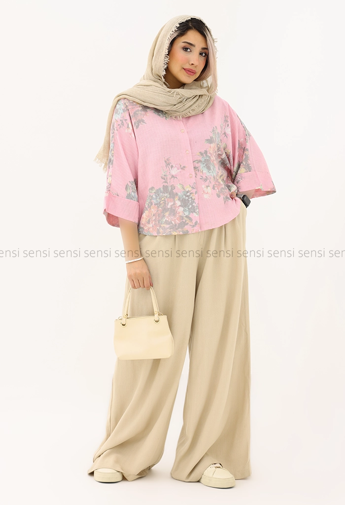 شومیز کراپ طرح دار کد1005313